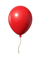 A single red balloon floating in the air with a beige string png