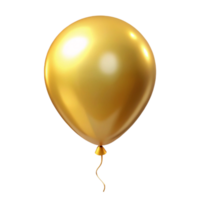 A Shiny Golden Balloon Isolated on Black Background Perfect for Celebration png