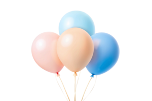 Pastel Balloons Floating Together in the Air a Group of Three Light Pink Light Blue and Peach Balloons png
