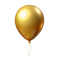 A single golden balloon floating against a black background, shiny and celebratory png