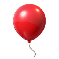 A single red balloon floating in the air with a grey string png