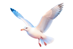 Stunning White Seagull in Flight Against Black Background a Masterpiece of Digital Art png