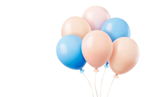 A delightful cluster of pastelcolored balloons floats against a stark black backdrop, creating a cheerful and festive scene perfect for celebrations png