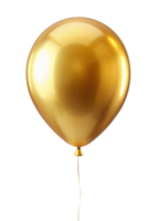A single shiny gold balloon isolated on a black background, perfect for celebrations and festive occasions png