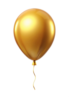 A Single Golden Balloon Floating on a Black Background A Beautiful Image of Celebration and Festivity png