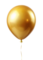 A single gold balloon floating against a black background png