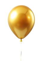 A Single Golden Balloon Floating Against a Black Background, Elegant and Festive Decoration png