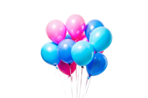 A Bunch of Pink and Blue Balloons Floating in the Air png