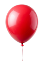 A single red balloon isolated on a black background, a classic party decoration png