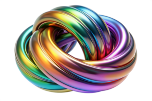 Abstract 3D Render of a Colorful Intertwined Metallic Knot png