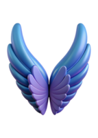 Stunning 3D Render of Purple and Blue Angel Wings with Smooth Curves and Gradient Colors png