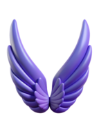 Stunning 3D Render of Elegant Purple Angel Wings with Smooth Curves and Soft Gradient png