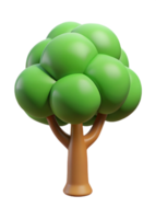 A Charming 3D Render of a Cartoon Tree with a Unique Design and Green Foliage png