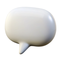 Three Dimensional White Speech Bubble with Smooth Surface and Pointed Tail png