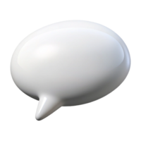 lustroso blanco habla burbuja 3d hacer para comunicación y diálogo png