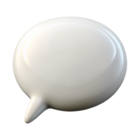 White Glossy 3D Speech Bubble Rendering Illustration Graphic Design Element png