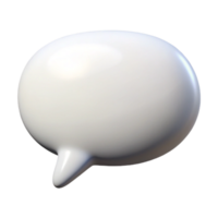3D Render of a Glossy White Speech Bubble for Communication and Dialogue png