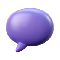 3D Render of Glossy Speech Bubble for Communication and Dialogue png