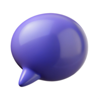 A 3D Render of a Glossy Purple Speech Bubble for Communication Concepts png
