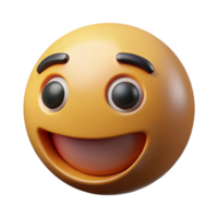 A 3D Render of a Happy Smiling Emoji with Big Eyes and a Wide Open Mouth png