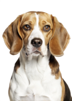 Closeup Portrait of an Adorable Beagle Dog with Striking Brown and White Fur png