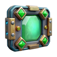 serene classic Sci Fi Interface Panel Green Isolated for Game Development png