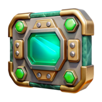 extraordinary vintage Sci Fi Interface Panel Green Isolated for Game Development high resolution png