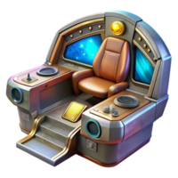 serene classic Sci Fi Spaceship Cockpit Isolated for Game Interiors high quality png
