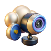 vibrant artistic Security Camera with Cloud Storage Remote Monitoring Isolated for Home and Business Security professional png