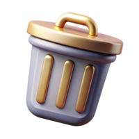 serene creative Simple Trash Can Delete Icon Cutout for File Management premium png