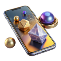 extraordinary abstract Smartphone with Augmented Reality App Interactive Experience Transparent for Ar Technology high resolution png