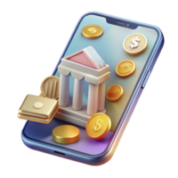 vibrant minimalist Smartphone with Mobile Banking App Financial Technology Transparent for Fintech Solutions exclusive png