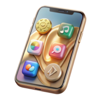 wonderful rustic Smartphone with Social Media Notifications Transparent for App Design original png