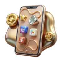extraordinary traditional Smartphone with Social Media Notifications Transparent for App Design genuine png