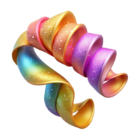 beautiful artistic Streamers Colorful Curly Transparent for Party Decor authentic png