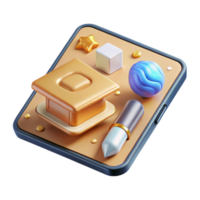 serene abstract Tablet with Online Education App E-learning Isolated for Distance Learning original png