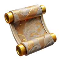 elegant artistic Vintage Map Scroll Texture Transparent for Historical Designs professional png