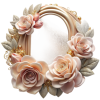 impressive artistic Wedding Floral Border Frame Isolated for Design Projects high resolution png