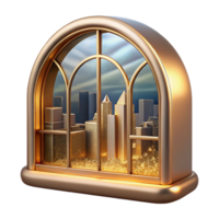 elegant abstract Window Reflection Cityscape View Isolated high resolution png