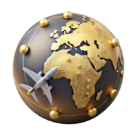 extraordinary artistic World Map with Airplane Routes Isolated for Travel Agencies professional png