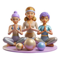 stunning rustic Yoga Class Group Exercise Isolated for Fitness Studios authentic png