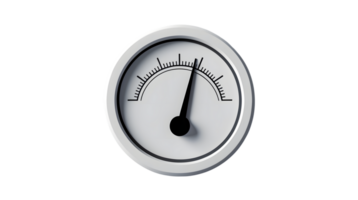 White Analog Gauge Meter, Modern Minimalist Design, Measurement Indicator, 3D Render png