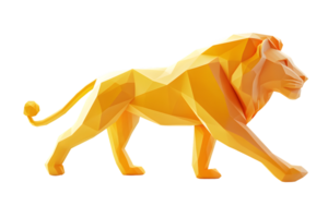 Geometric Lion Art Modern Abstract Design with Bold Colors and Dynamic Pose for Creative Proje png