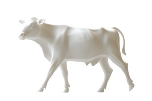 White Sculpture of a Cow in Motion Minimalist Design for Artistic and Decorative Purposes Ide png
