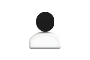 Abstract Minimalist Design Black Circle and White Rounded Rectangle on Transparent Background png