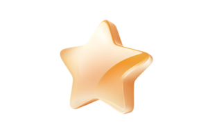 Golden Star Icon with Gradient Effect for Design Projects png