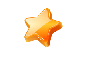 Shiny Orange Star Icon with Gradient Effect for Design Projects png