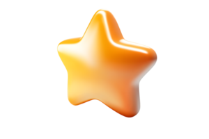 3D Rendered Star Icon with Gradient Color Shiny Surface and Rounded Edges for Design Projects png