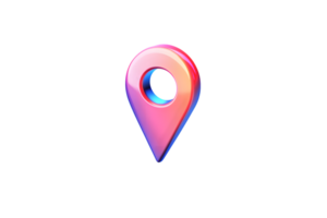 A vibrant location pin icon with a gradient design ideal for navigation and mapping applicatio png