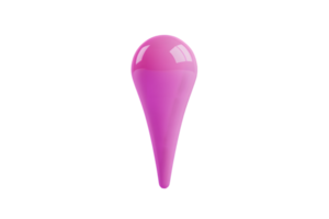 A vibrant pink teardrop shape with a glossy finish ideal for design elements and creative proj png
